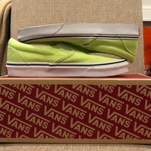 lime green slip on vans